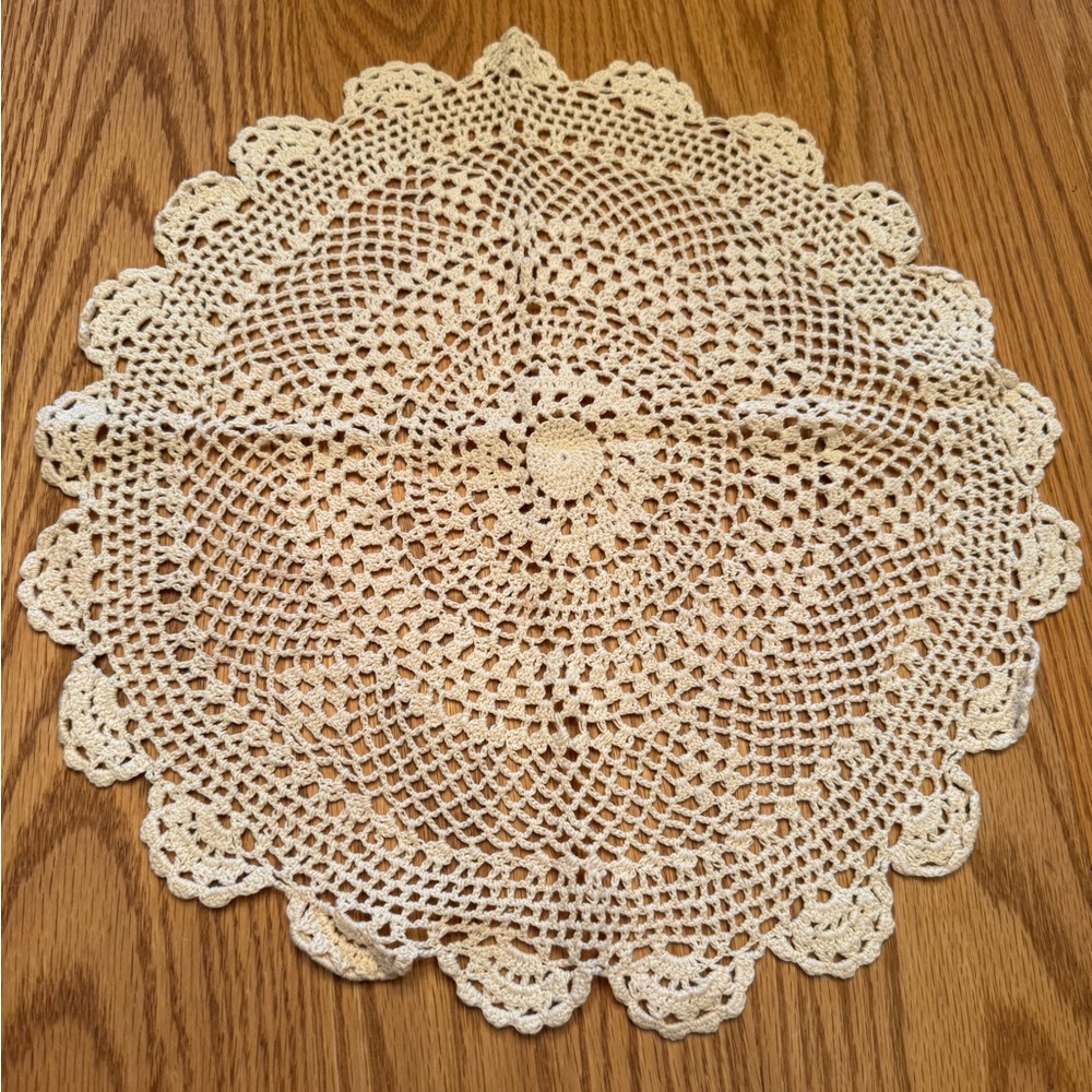 Large Handmade Vintage Crochet Doily